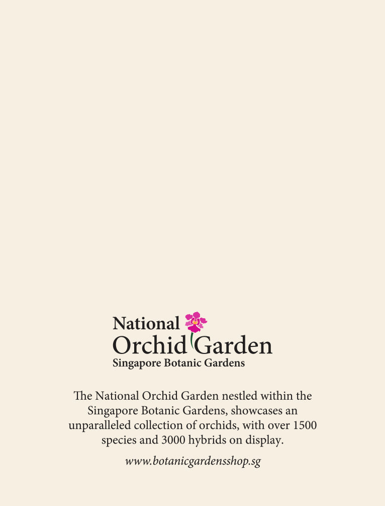 Square orchid garden magnet with National Orchid Garden title and description text