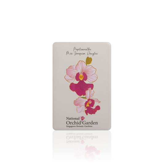 Orchid garden magnet with pink and magenta Vanda Miss Joaquim Douglas flowers