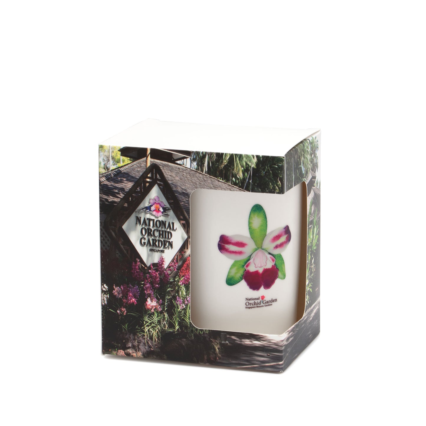 National Orchid Garden gift box with orchid mug graphic on front