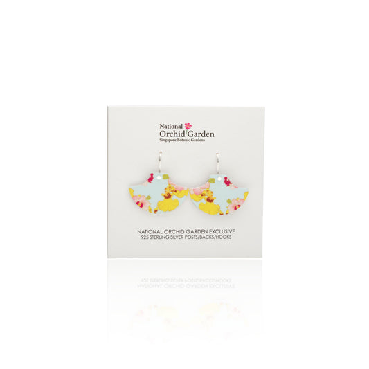 National Orchid Garden Mini Pagoda Earrings (Powder Blue)
