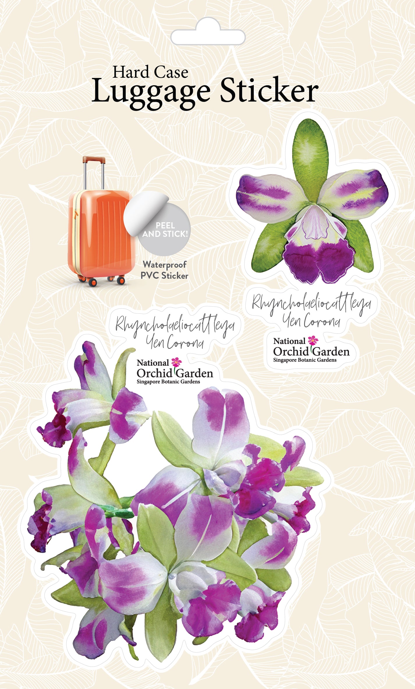 Botanic Luggage Sticker – Rhyncholaeliocattleya Yen Corona